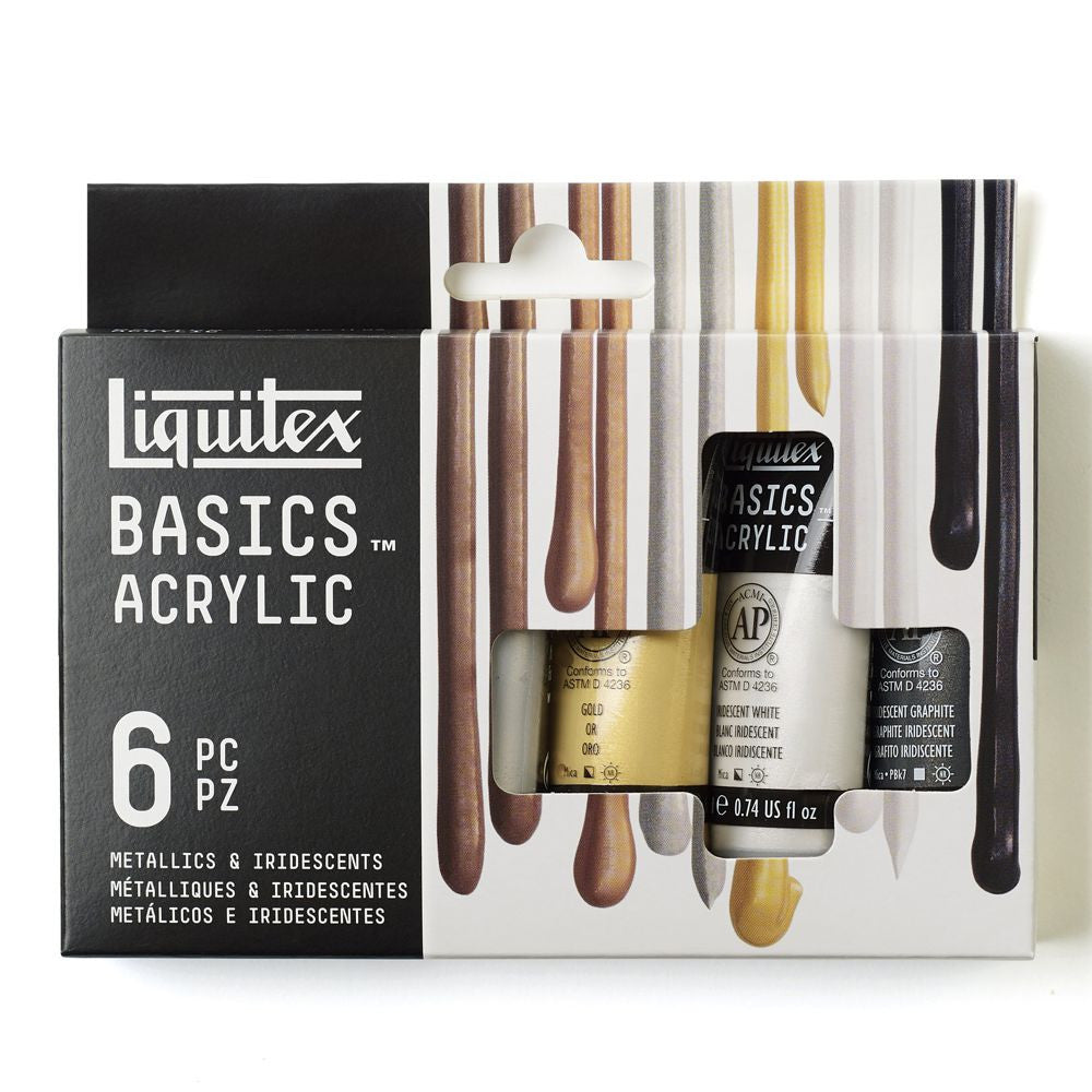 Tinta Acrílica Liquitex Basics 22ml 6 Cores Metálicas